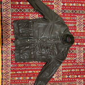 European Leather Field Jacket